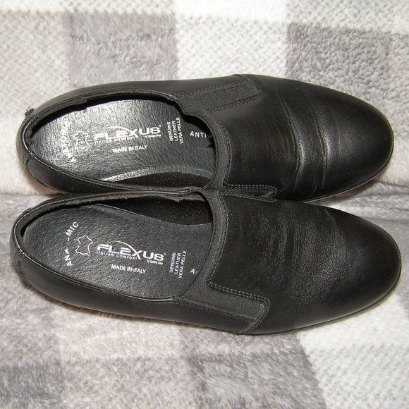 Flexus size 7.5 Euro 38 Black Leather Wedge shoes - Picture 6 of 13